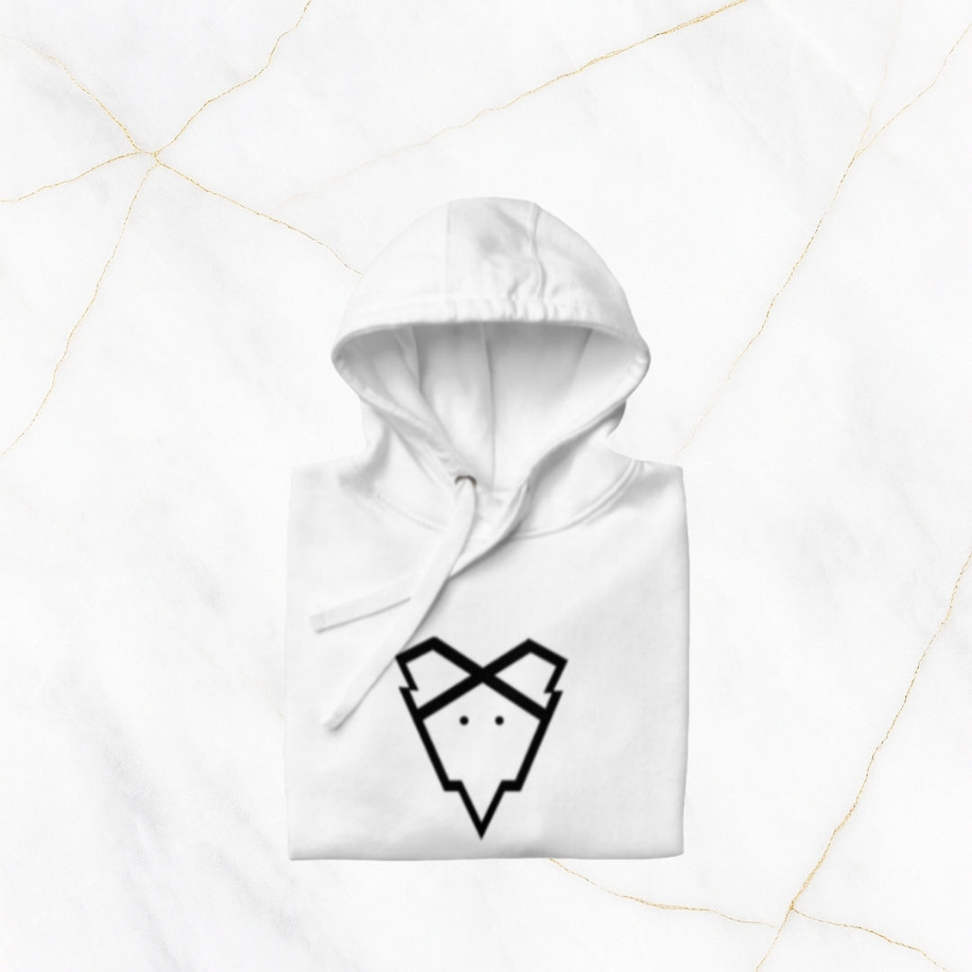 IRONGEIST® Hoodie – Emblem Drop White