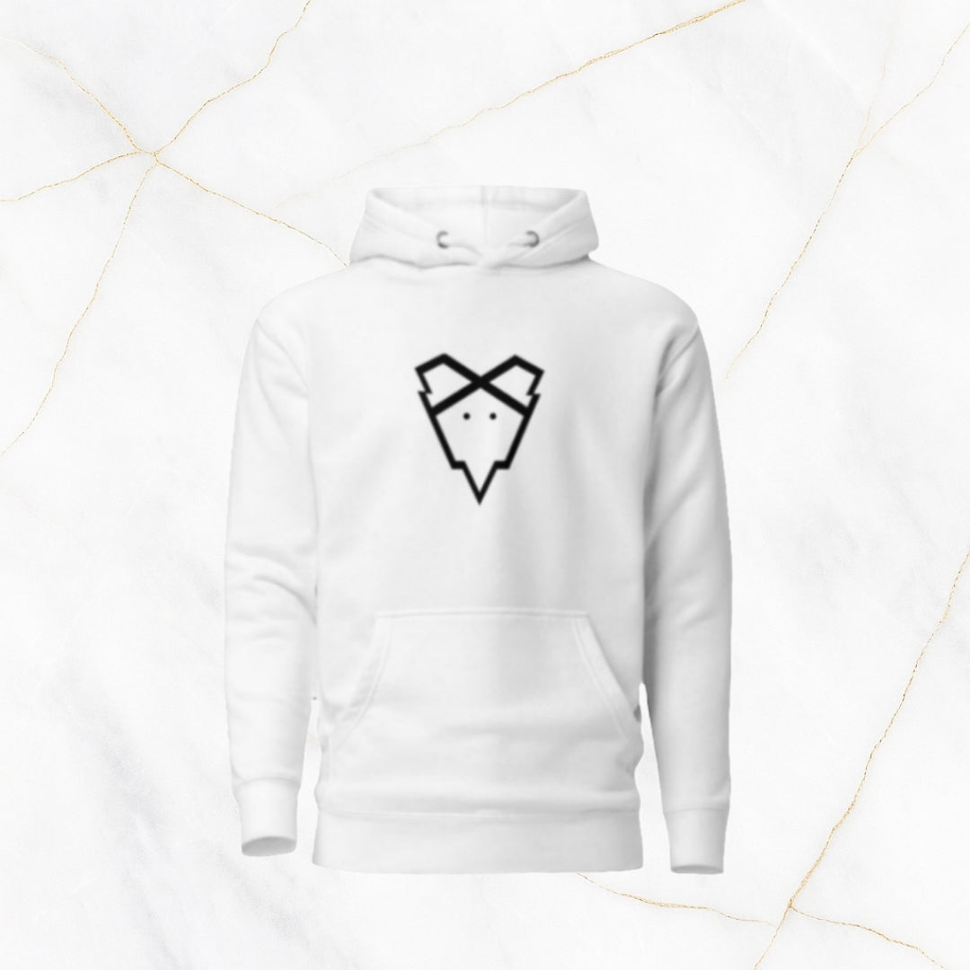 IRONGEIST® Hoodie – Emblem Drop White